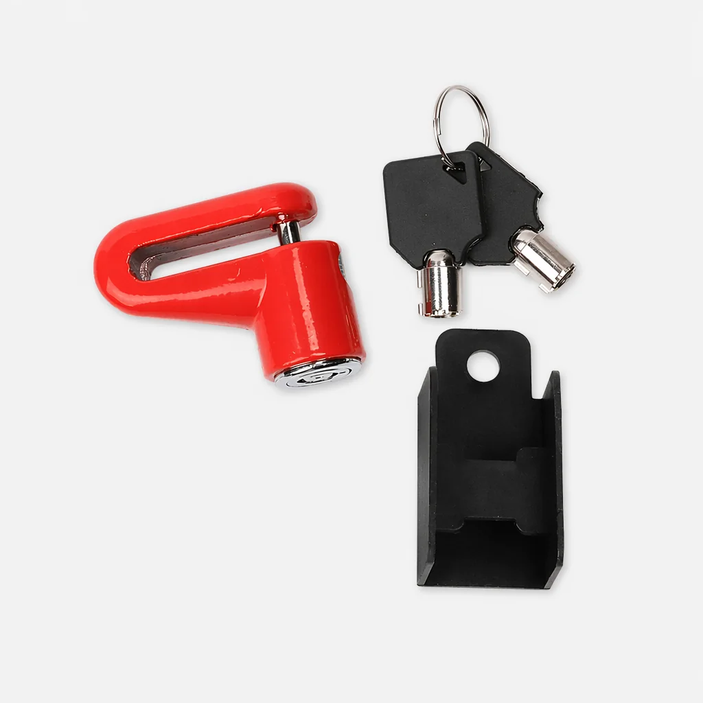 Red Disc Brake Lock with Mounting Bracket